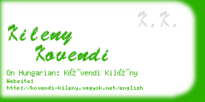 kileny kovendi business card